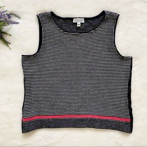 ST JOHN Sport Grid Pattern Wool Sleeveless Top